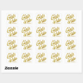 Meisjes Regel Goud Faux Folie Metallic Glitter Quo Vierkante Sticker (Vel)