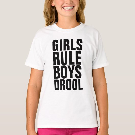 MEISJES REGEL JONGENS DROOL Kinder T-shirts (Voorkant)