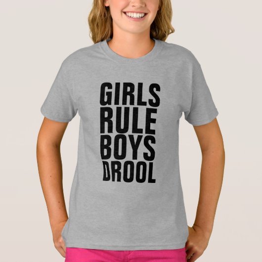 MEISJES REGEL JONGENS DROOL T-shirts (Voorkant)