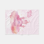 Meisjes Regel Palace op de Pink Cloud waterverf Fleece Deken (Voorkant (Horizontaal))