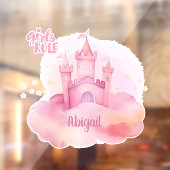 Meisjes Regel Palace op de Pink Cloud waterverf Raamsticker (Vel 2)