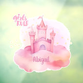 Meisjes Regel Palace op de Pink Cloud waterverf Raamsticker (Vel 3)