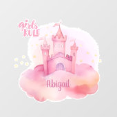 Meisjes Regel Palace op de Pink Cloud waterverf Raamsticker (Vel)
