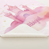 Meisjes Regel Palace op de Pink Cloud waterverf Sherpa Deken (3/4)
