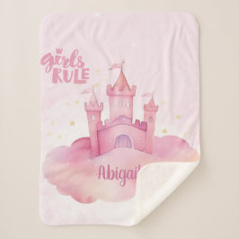 Meisjes Regel Palace op de Pink Cloud waterverf Sherpa Deken