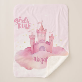 Meisjes Regel Palace op de Pink Cloud waterverf Sherpa Deken