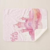 Meisjes Regel Palace op de Pink Cloud waterverf Sherpa Deken (Voorkant (horizontaal))
