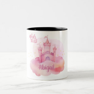 Meisjes Regel Palace op de Pink Cloud waterverf Tweekleurige Koffiemok