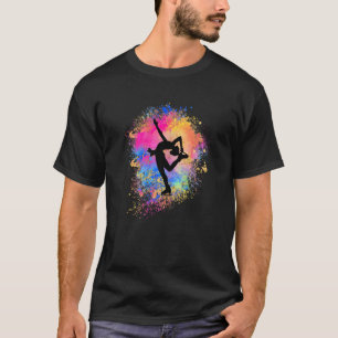 Meisjes regenboog ijs dansen silhouet Vrouw figuur T-shirt
