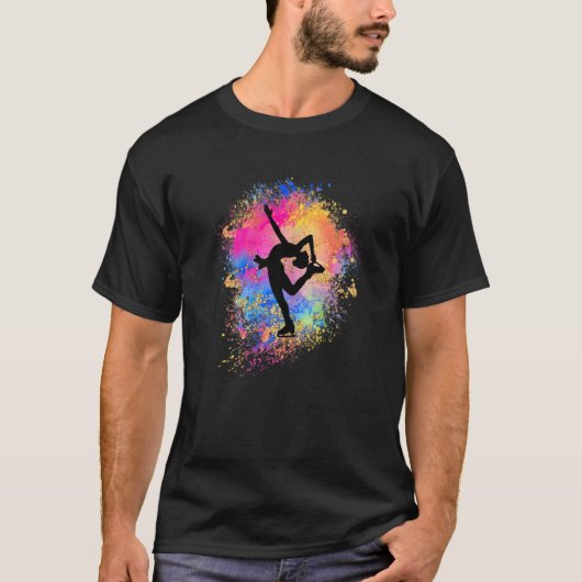 Meisjes regenboog ijs dansen silhouet Vrouw figuur T-shirt (Voorkant)