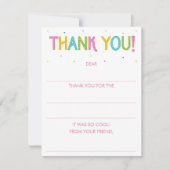 Meisjes Regenboog Invul Dankjewkaart Auto Notitiekaartje (Voorkant)