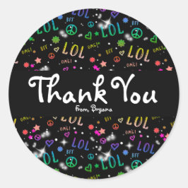Meisjes Regenboog LOL Verjaardagsfeest Favor Stick Ronde Sticker