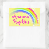 Meisjes regenboog naam geel & roze id label sticke (Tas)