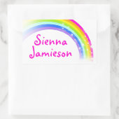 Meisjes regenboog naam wit roze id label sticker (Tas)