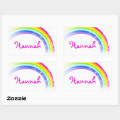 Meisjes regenboog naam wit roze id label sticker (Vel)
