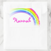 Meisjes regenboog naam wit roze id label sticker (Tas)