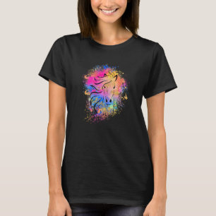 Meisjes Regenboog Paard Silhouet Roze Schattig Kle T-shirt