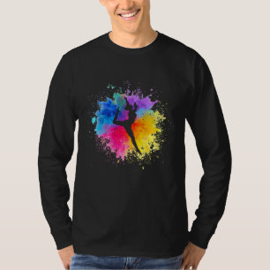 Meisjes Regenboog Turnen Vrouwelijke Turner Silhou T-shirt