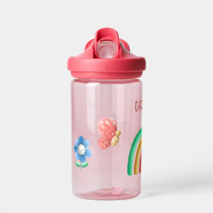 Meisjes regenboog vlinder Kinder gepersonaliseerd Waterfles