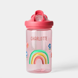 Meisjes regenboog vlinder Kinder gepersonaliseerd Waterfles