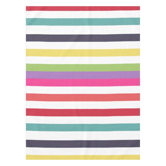 Meisjes regenboogbrede horizontale strips tafelkleed (Voorkant)