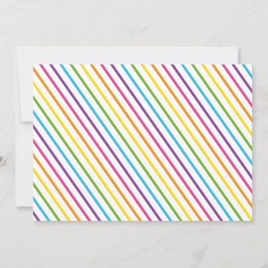 Meisjes regenboogverjaardag bedankt (Achterkant)