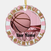 Meisjes regeren basketbal keramisch ornament (Voorkant)