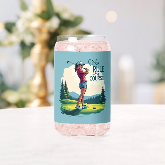 Meisjes regeren de cursus Retro Golf Illustratie Blikvorm Glas (Insitu (Huwelijk))