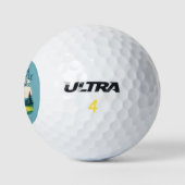 Meisjes regeren de cursus Retro Golf Illustratie Golfballen (Logo)