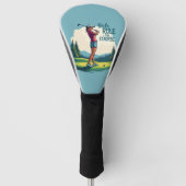 Meisjes regeren de cursus Retro Golf Illustratie Golfheadcover (Voorkant)