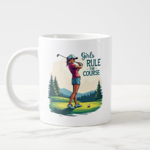 Meisjes regeren de cursus Retro Golf Illustratie Grote Koffiekop