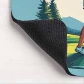 Meisjes regeren de cursus Retro Golf Illustratie Muismat (Hoek)