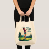 Meisjes regeren de cursus Retro Golf Illustratie Tote Bag (Voorkant (product))