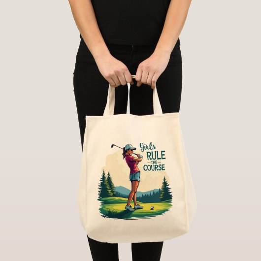 Meisjes regeren de cursus Retro Golf Illustratie Tote Bag (Voorkant (product))