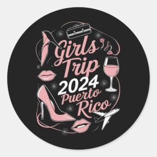 Meisjes Reis 2024 Puerto Rico Reisgroep Caribbean Ronde Sticker