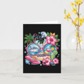 Meisjes reis 2026 Zomerreis Vakantie Bestie Vacati Kaart (Gele Bloem)