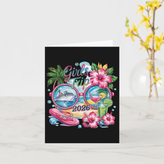 Meisjes reis 2026 Zomerreis Vakantie Bestie Vacati Kaart (Gele Bloem)