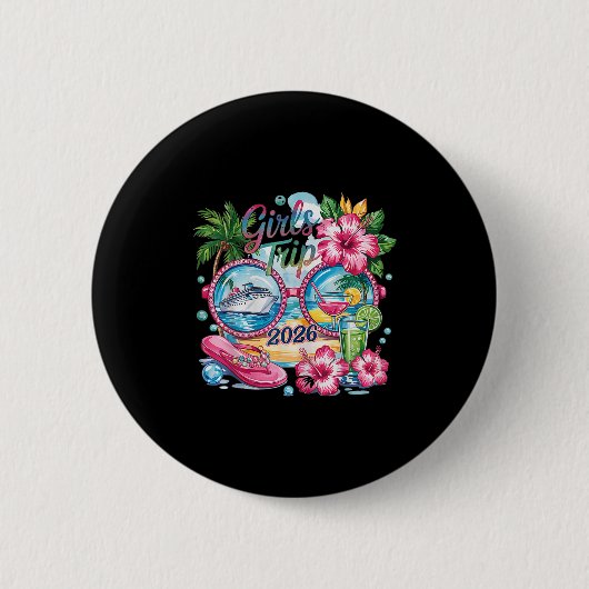 Meisjes reis 2026 Zomerreis Vakantie Bestie Vacati Ronde Button 5,7 Cm (Voorkant)