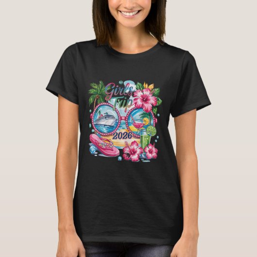 Meisjes reis 2026 Zomerreis Vakantie Bestie Vacati T-shirt (Voorkant)