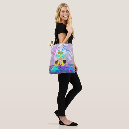 Meisjes reis gepersonaliseerd strand op maat tote bag (Op model)
