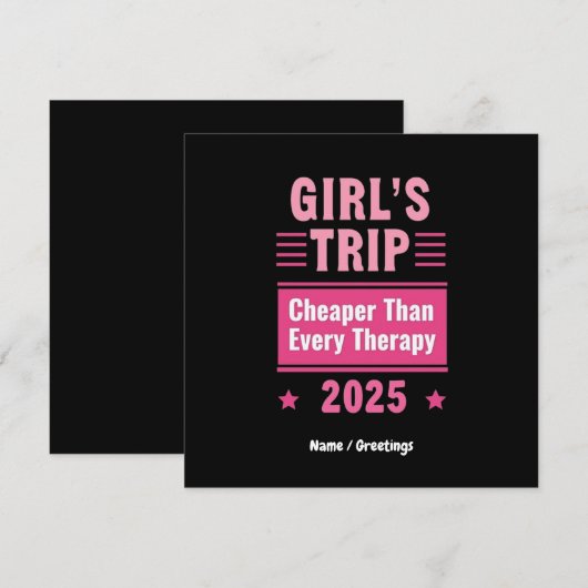 Meisjes reis goedkoper dan een therapie leuke reis kaart (Voorkant / Achterkant)