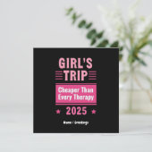Meisjes reis goedkoper dan een therapie leuke reis kaart (Staand voorkant)