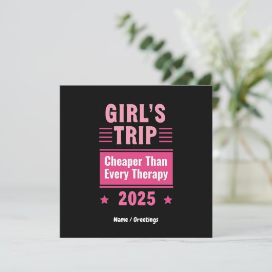 Meisjes reis goedkoper dan een therapie leuke reis kaart (Staand voorkant)