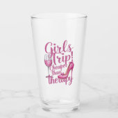 Meisjes reis goedkoper dan therapie weekend wijnfe glas (Voorkant)