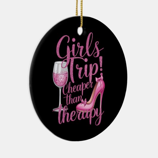 Meisjes reis goedkoper dan therapie weekend wijnfe keramisch ornament (Rechts)