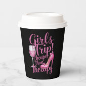 Meisjes reis goedkoper dan therapie weekend wijnfe papieren bekers (Voorkant)