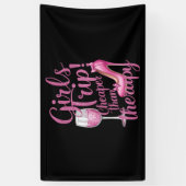 Meisjes reis goedkoper dan therapie weekend wijnfe spandoek (Verticaal)