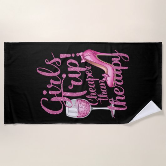 Meisjes reis goedkoper dan therapie weekend wijnfe strandlaken (Voorkant)