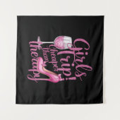 Meisjes reis goedkoper dan therapie weekend wijnfe wandkleed (Voorkant (horizontaal))