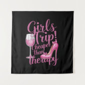 Meisjes reis goedkoper dan therapie weekend wijnfe wandkleed (Voorkant)